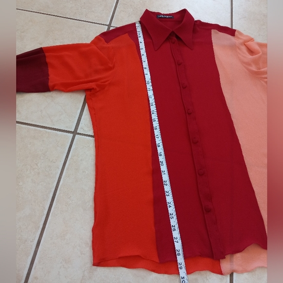 Dolce & Gabbana Silk Georgette Colorblock Patchwork Shirt 46IT/10US - Picture 14 of 16